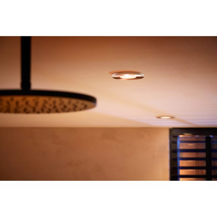 Philips - SET 3x Dimmbare LED-RGBW-Einbauleuchte für Badezimmer Hue XAMENTO 1xGU10/4,2W/230V IP44 2000-6500K