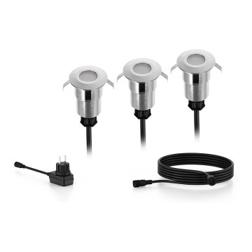 Philips - SET 3x LED Außen-Einbauleuchte SPORE LED/1W/24/230V IP67