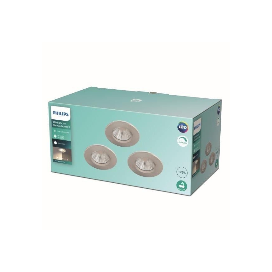 Philips - SET 3x LED dimmbare Badezimmerleuchte LED/5,5W/230V 2700K IP65