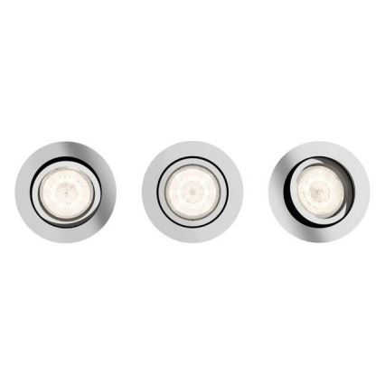 Philips 50203/11/P0 - SET 3x LED dimmbare Einbauleuchte SHELLBARK Warm Glow 1xLED/4,5W/230V 2200-2700K