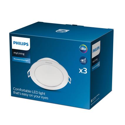 Philips - SET 3x LED-Einbauleuchte 1xLED/3,5W/230V 2700K