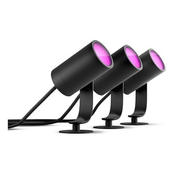 Philips - SET 3x LED Einbauleuchte Hue LILY 3xLED/8W/230V IP65