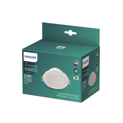 Philips - SET 3x LED-Einbauleuchte MESON LED/5,5W/230V 4000K