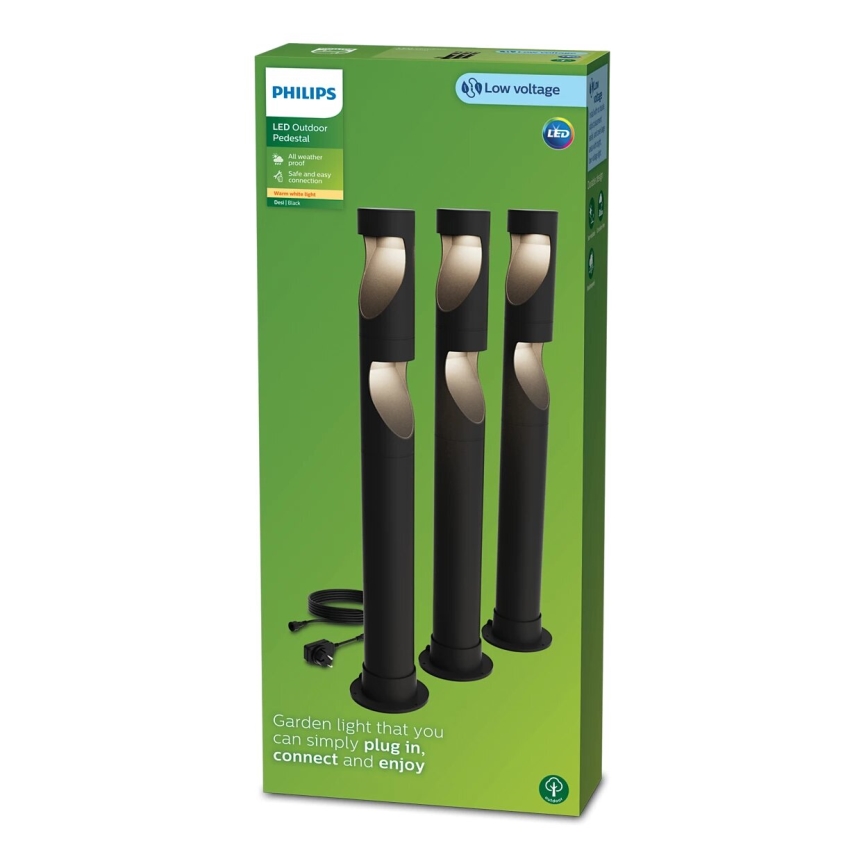 Philips - SET 3x LED-Außenleuchte GARDENLINK DESI LED/1,5W/230V 2700K IP44