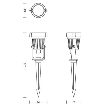 Philips - SET 3x LED-Outdoor-Strahler CASPER LED/1,5W/24/230V IP44