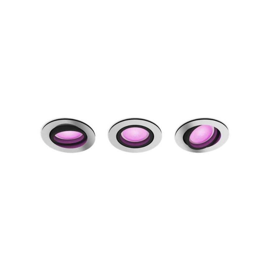 Philips - SET 3x LED RGB Dimmbares Einbaulicht Hue CENTURA 1xGU10/5,7W/230V 2000-6500K