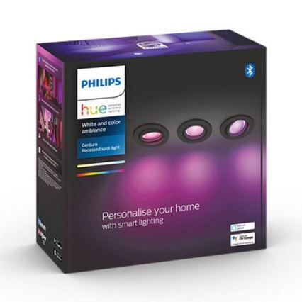 Philips - SET 3x LED RGB Dimmbares Einbaulicht Hue CENTURA 1xGU10/5,7W/230V 2000-6500K