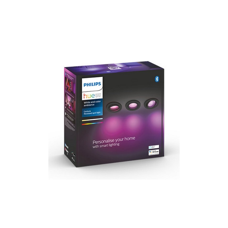 Philips - SET 3x LED RGB Dimmbares Einbaulicht Hue CENTURA 1xGU10/5,7W/230V 2000-6500K