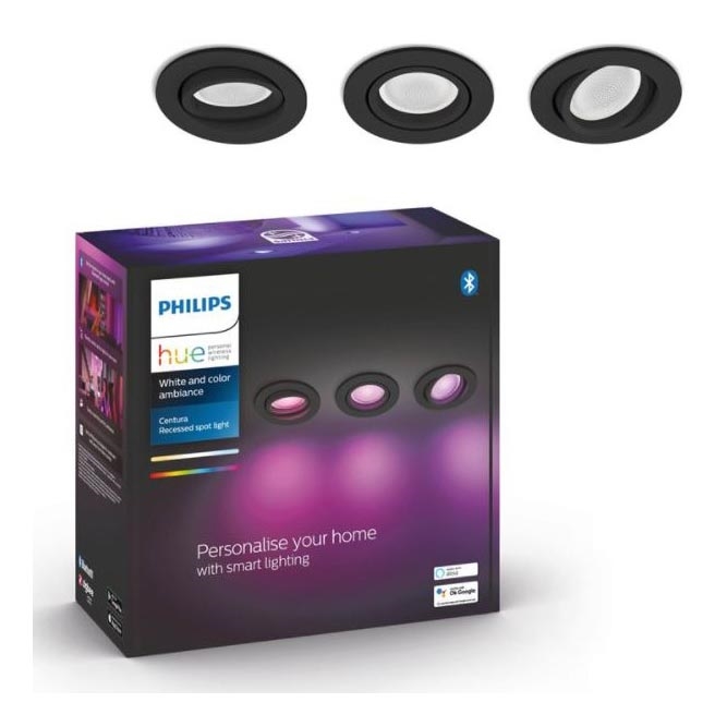 Philips - SET 3x LED RGB Dimmbares Einbaulicht Hue CENTURA 1xGU10/5,7W/230V 2000-6500K