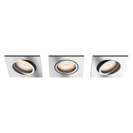 Philips - 3er-Set dimmbare LED RGBW Einbauleuchten DONEGAL 3x GU10/4,8W/230V + Fernbedienung