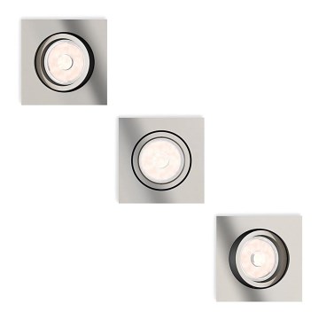 Philips - SET 3x LED RGBW dimmbare Einbauleuchte DONEGAL 3xGU10/4,8W/230V + Fernbedienung