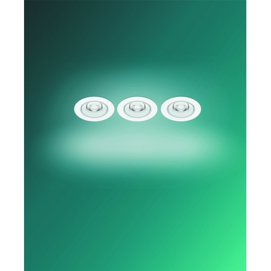 Philips -SET 3xLED Dimmbare Einbauleuchte IMPALA Warmes Licht LED/6W/230V