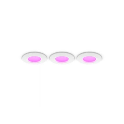 Philips - 3er-Set LED RGBW dimmbare Bad-Einbauleuchte Hue SLIM LED/8,3W/230V 1000-20000K weiß P44