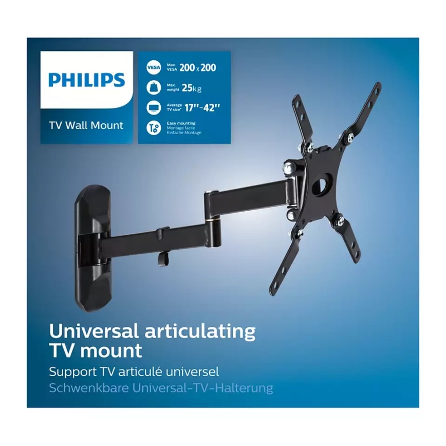 Philips SQM9222/00 – Wand-TV-Halterung mit einem Scharnier 17"-42"