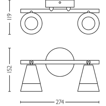 Philips - Strahler CLEFT 2xGU10/5W/230V