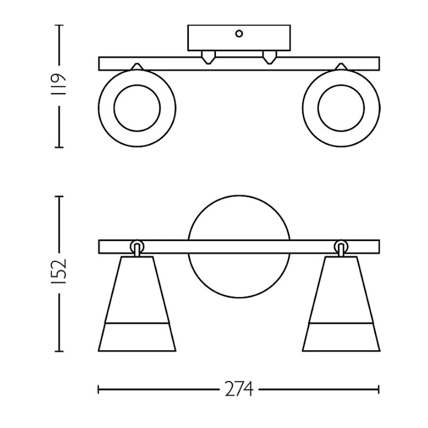 Philips - Strahler CLEFT 2xGU10/5W/230V