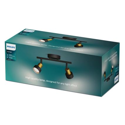 Philips - Strahler CONDUIT 2xGU10/5W/230V schwarz/Messing