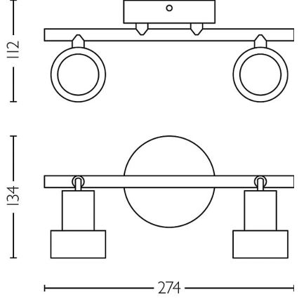 Philips - Strahler CONDUIT 2xGU10/5W/230V schwarz/Messing