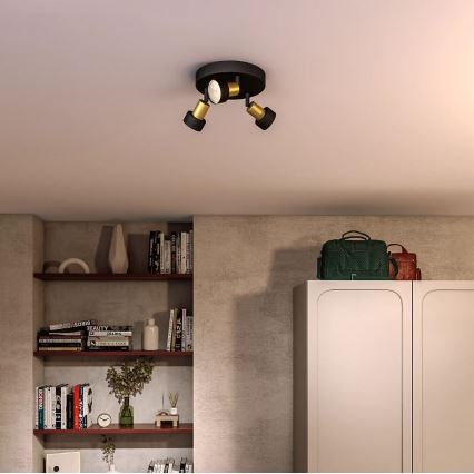 Philips - Strahler CONDUIT 3xGU10/5W/230V schwarz/Messing