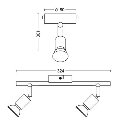 Philips - Strahler 2xGU10/50W/230V weiß