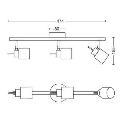 Philips - Strahler 3xGU10/35W/230V weiß