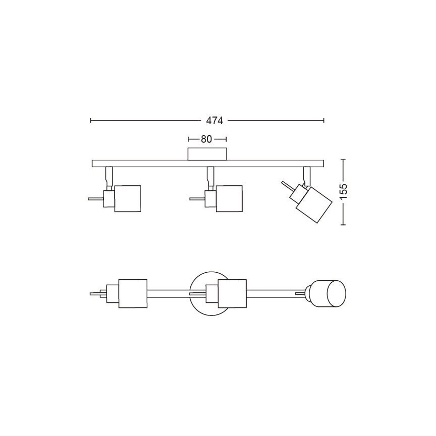 Philips - Strahler 3xGU10/35W/230V weiß