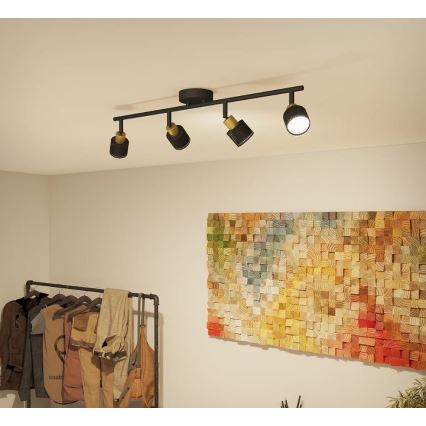 Philips - Strahler NIALL 4xGU10/5W/230V schwarz/Messing