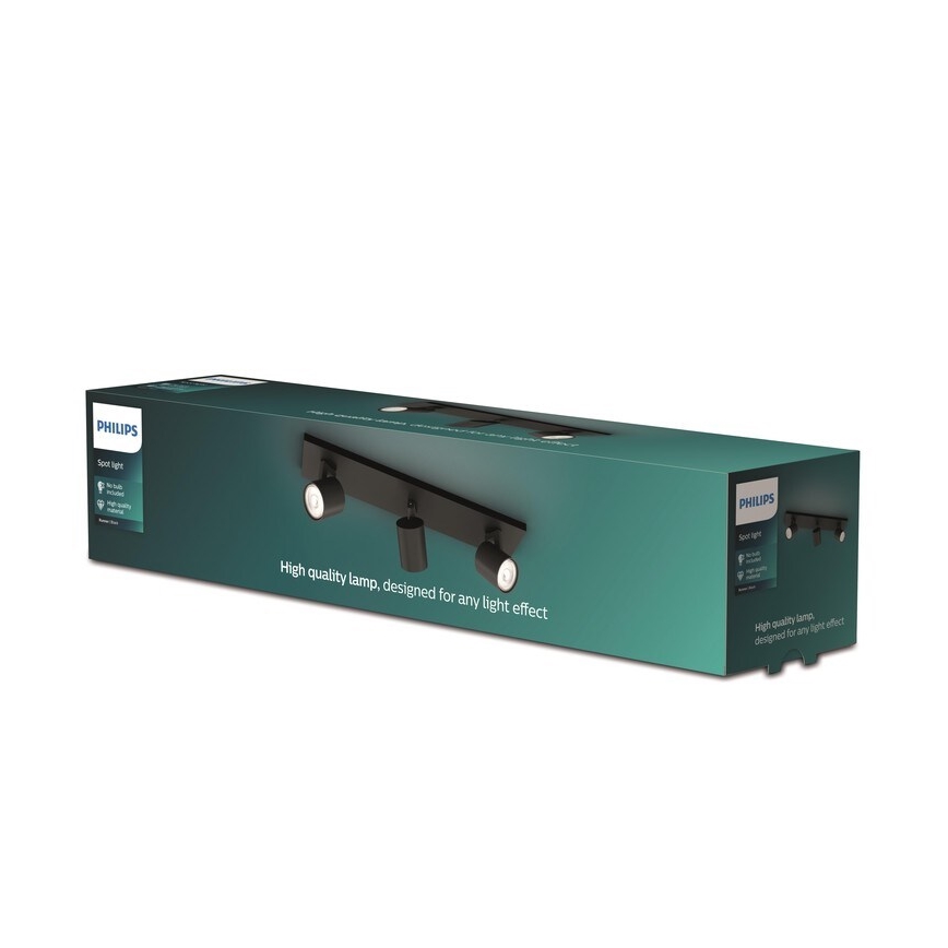 Philips - Strahler RUNNER 3xGU10/20W/230V schwarz