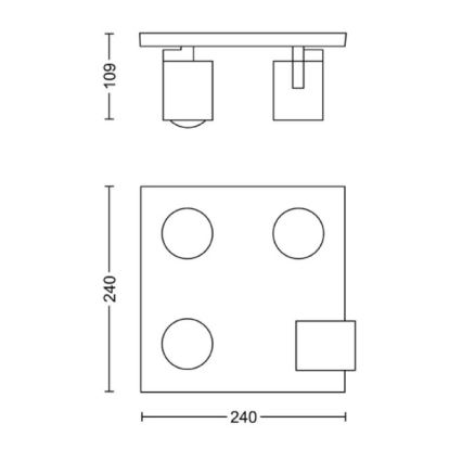 Philips - Strahler 4xGU10/20W/230V schwarz