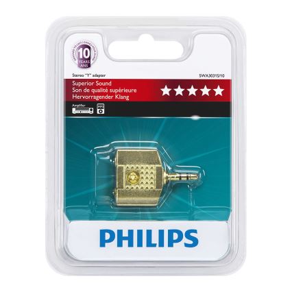 Philips SWA3031S/10 - Stereo Adapter Y HEADPHONE SPLITTER 3,5mm M/2x3,5mmF