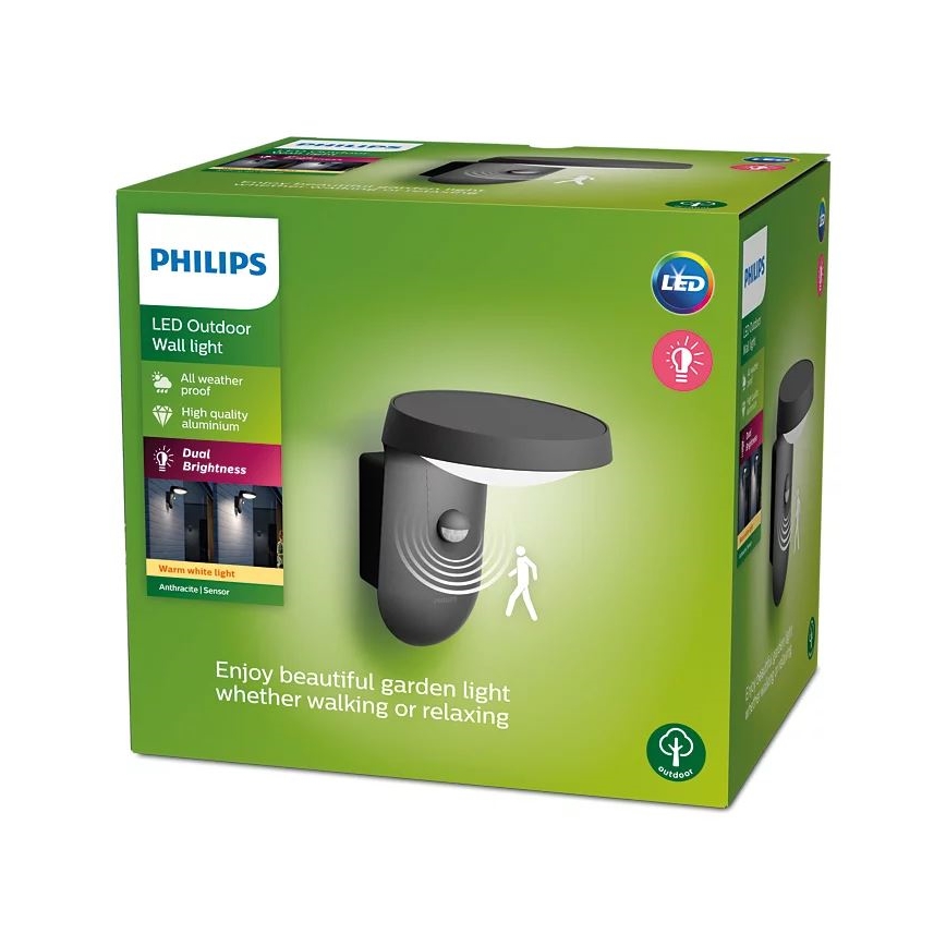 Philips - LED Außenwandleuchte mit Sensor LED/9W/230V 2700K IP44