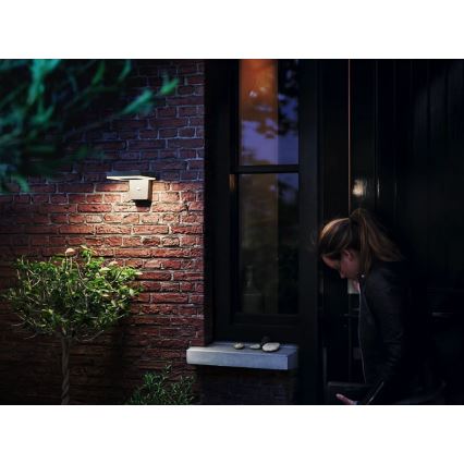 Philips - LED Solar-Wandleuchte mit Sensor ZONAL LED/1,3W/3,7V 2500 mAh IP44