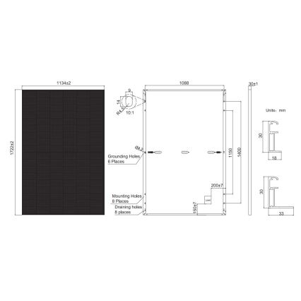 Photovoltaik-Solarpanel JA SOLAR 390Wp komplett schwarz IP68 Halbzellen