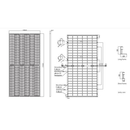 Photovoltaik-Solarpanel JA SOLAR 460Wp IP68 Halbzellen bifazial