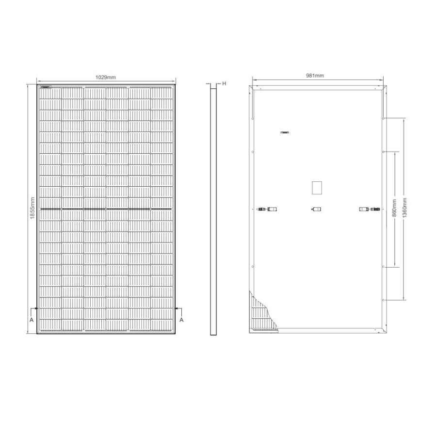 Photovoltaik-Solarpanel JINKO 400Wp schwarzer Rahmen IP68 Halbzellen