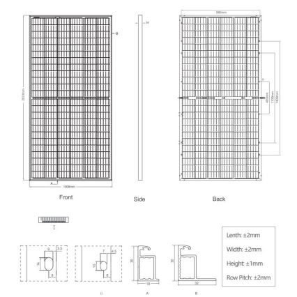 Photovoltaik-Solarpanel JINKO 405Wp IP67 bifazial