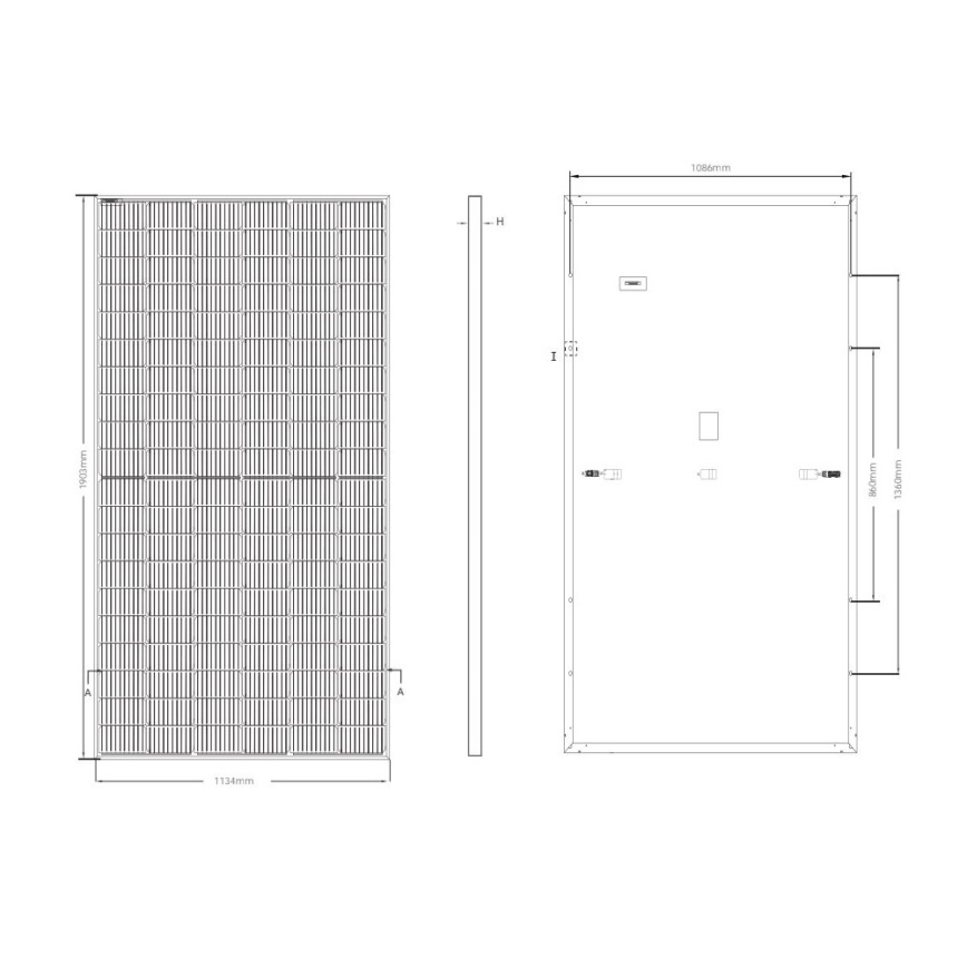 Photovoltaik-Solarpanel JINKO 460Wp schwarzer Rahmen IP68 Halbzellen