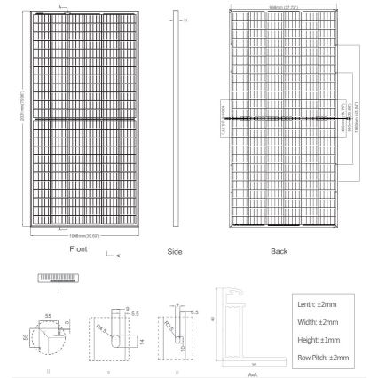 Photovoltaik-Solarpanell JINKO 400Wp IP67 Halbzellen bifazial
