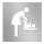 Piktogramm Wickelraum 12x12 cm Edelstahl/silber