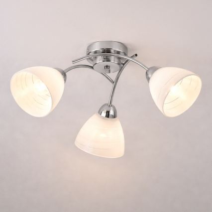 Plafondleuchte CLARA 3xE27/15W/230V, glänzender Chrom