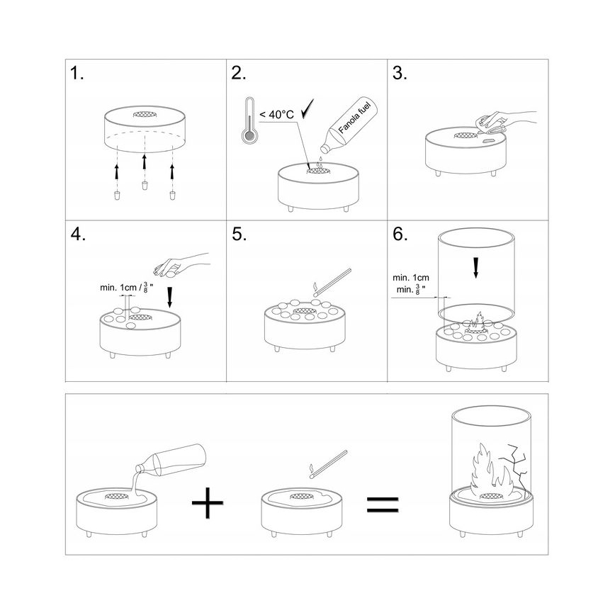 Planika - BIO-Kamin 36,3x25,1 cm 2,5kW schwarz