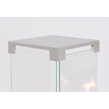 Planika - Outdoor-Gaskamin 142x36 cm 8kW 1xAAA grau + Schutzabdeckung