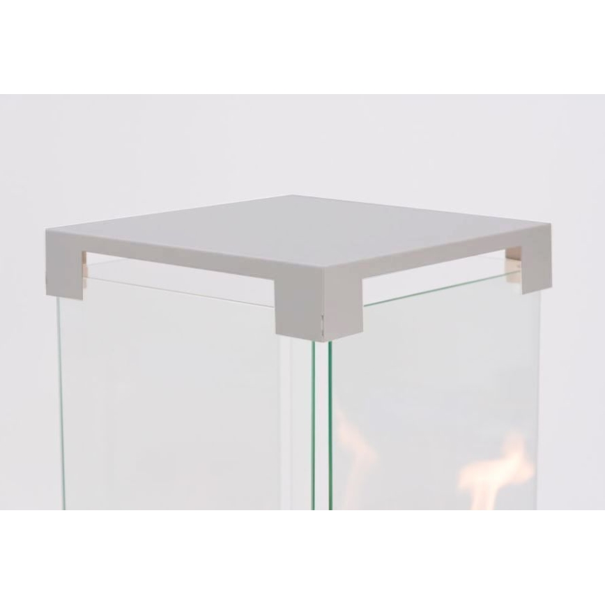 Planika - Outdoor-Gaskamin 142x36 cm 8kW 1xAAA grau + Schutzabdeckung