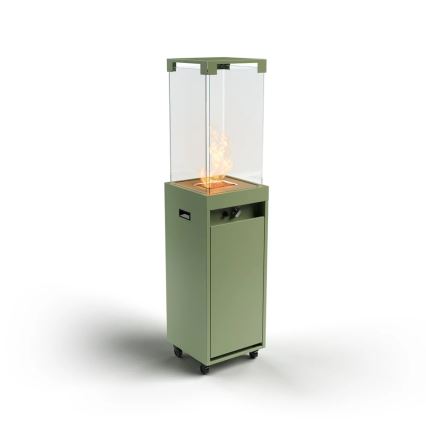 Planika - Outdoor-Gaskamin 142x36 cm 8kW 1xAAA grün + Schutzabdeckung