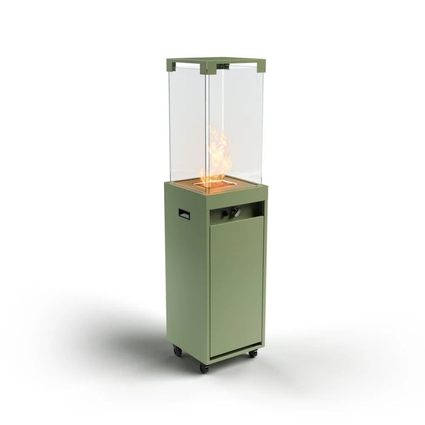 Planika - Outdoor-Gaskamin 142x36 cm 8kW 1xAAA grün + Schutzabdeckung