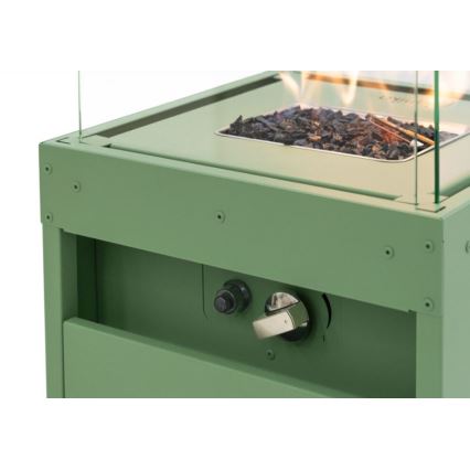 Planika - Outdoor-Gaskamin 142x36 cm 8kW 1xAAA grün + Schutzabdeckung
