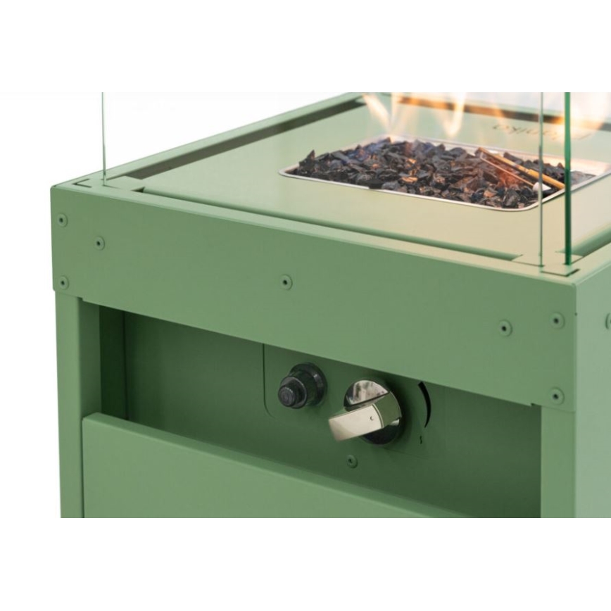Planika - Outdoor-Gaskamin 142x36 cm 8kW 1xAAA grün + Schutzabdeckung