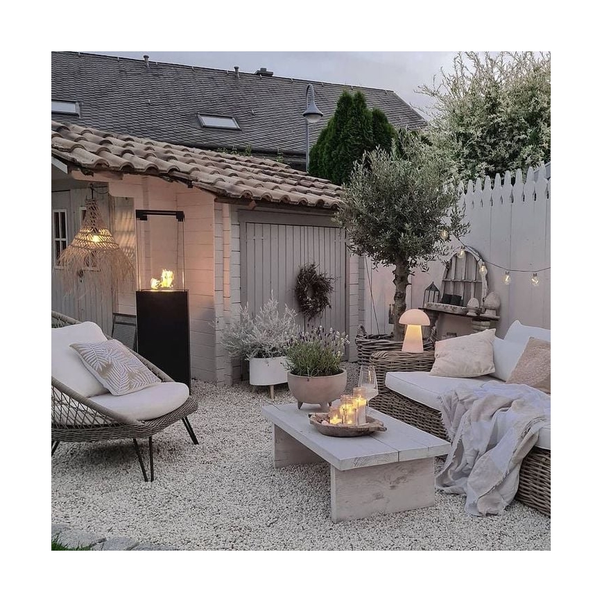 Planika - Outdoor-Gaskamin 142x36 cm 8kW 1xAAA schwarz + Schutzabdeckung