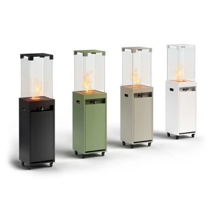 Planika - Outdoor-Gaskamin 142x36 cm 8kW 1xAAA schwarz + Schutzabdeckung