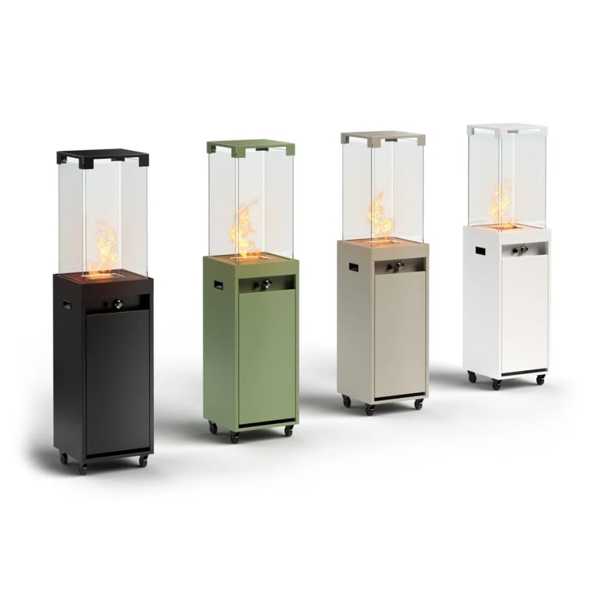 Planika - Outdoor-Gaskamin 142x36 cm 8kW 1xAAA schwarz + Schutzabdeckung